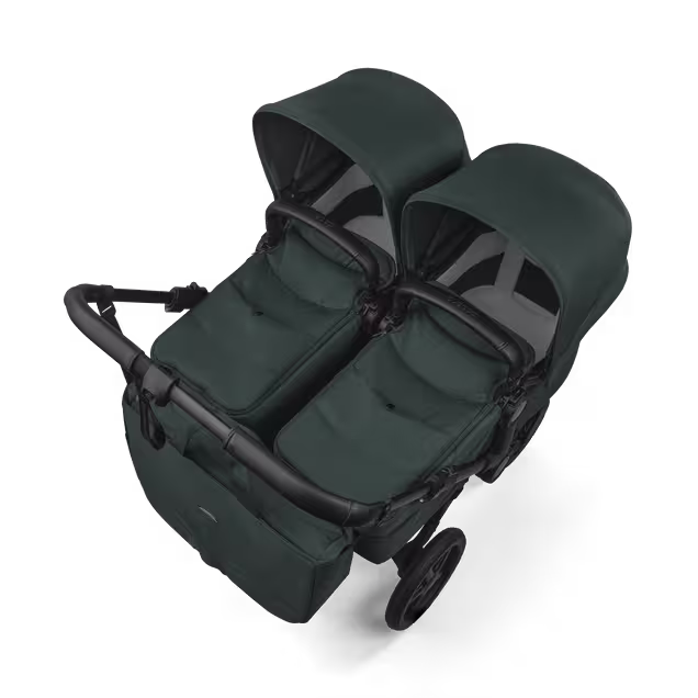 Bugaboo Donkey 6 twin pram black base, fern green fabrics, fern green sun canopy - Main Image Slide 3 of 9