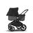 Bugaboo Fox 2 seat and bassinet stroller black sun canopy, grey melange fabrics, black base - Thumbnail Slide 2 of 10