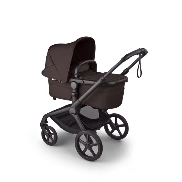 Bugaboo Fox 5 Renew 2-in-1 pushchair black base, cocoa brown fabrics, cocoa brown sun canopy - Main Image Slide 2 of 12