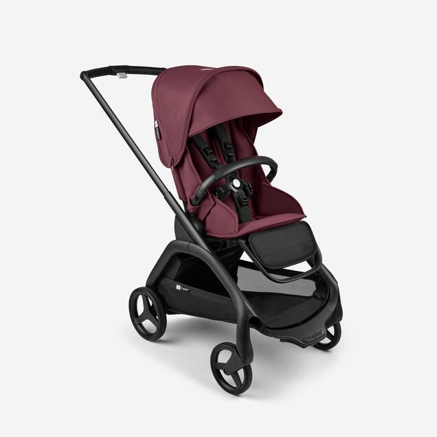 Bugaboo Dragonfly avec siège et nacelle, base noire, habillages rouge cerise intense, capote rouge cerise intense - Main Image Slide 1 of 16