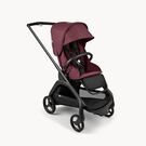 Bugaboo Dragonfly seat stroller black base, dark cherry red fabrics, dark cherry red sun canopy