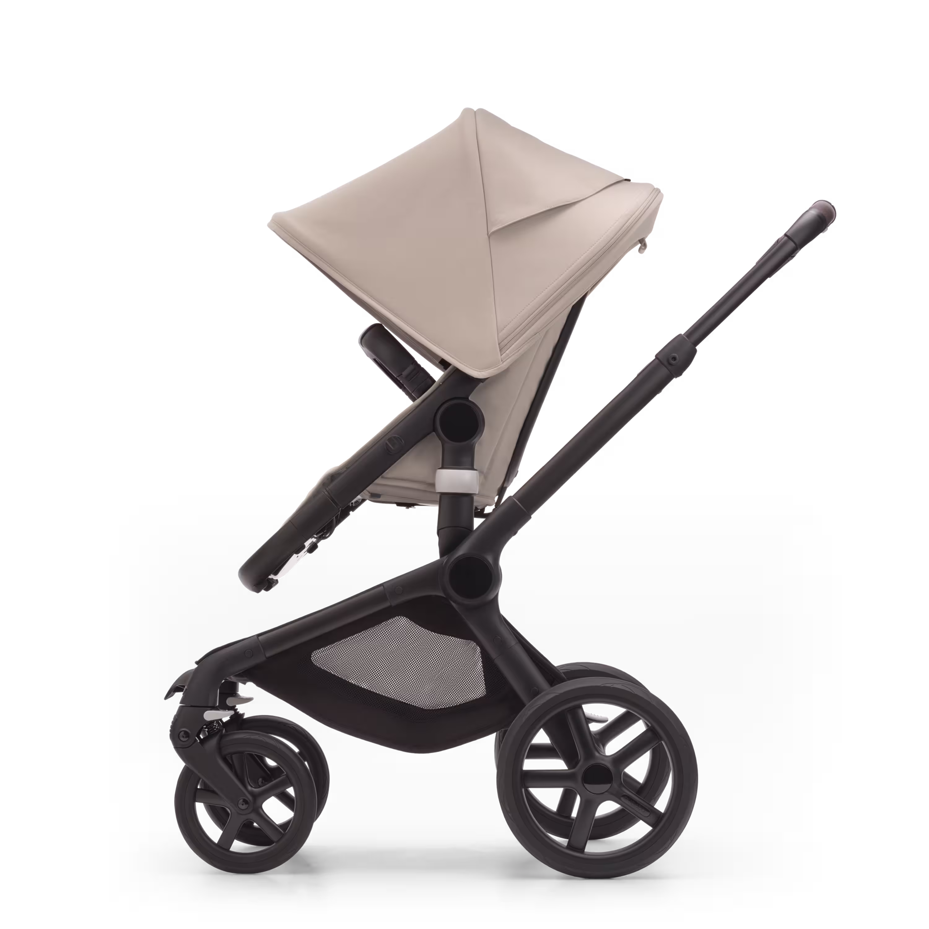 Bugaboo Fox 5 2-in-1 stroller black base, midnight black fabrics, desert taupe sun canopy - Main Modal Image Slide 3 of 12