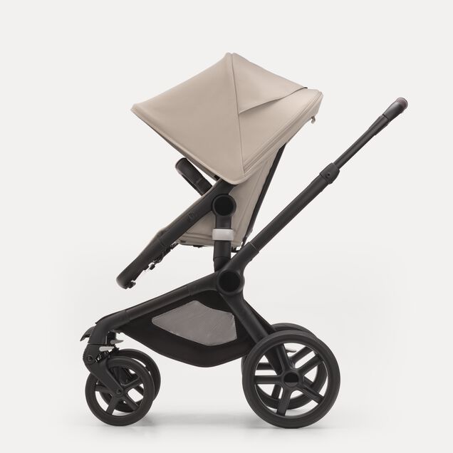 Bugaboo Fox 5 2-in-1 stroller black base, midnight black fabrics, desert taupe sun canopy - Main Image Slide 3 of 12