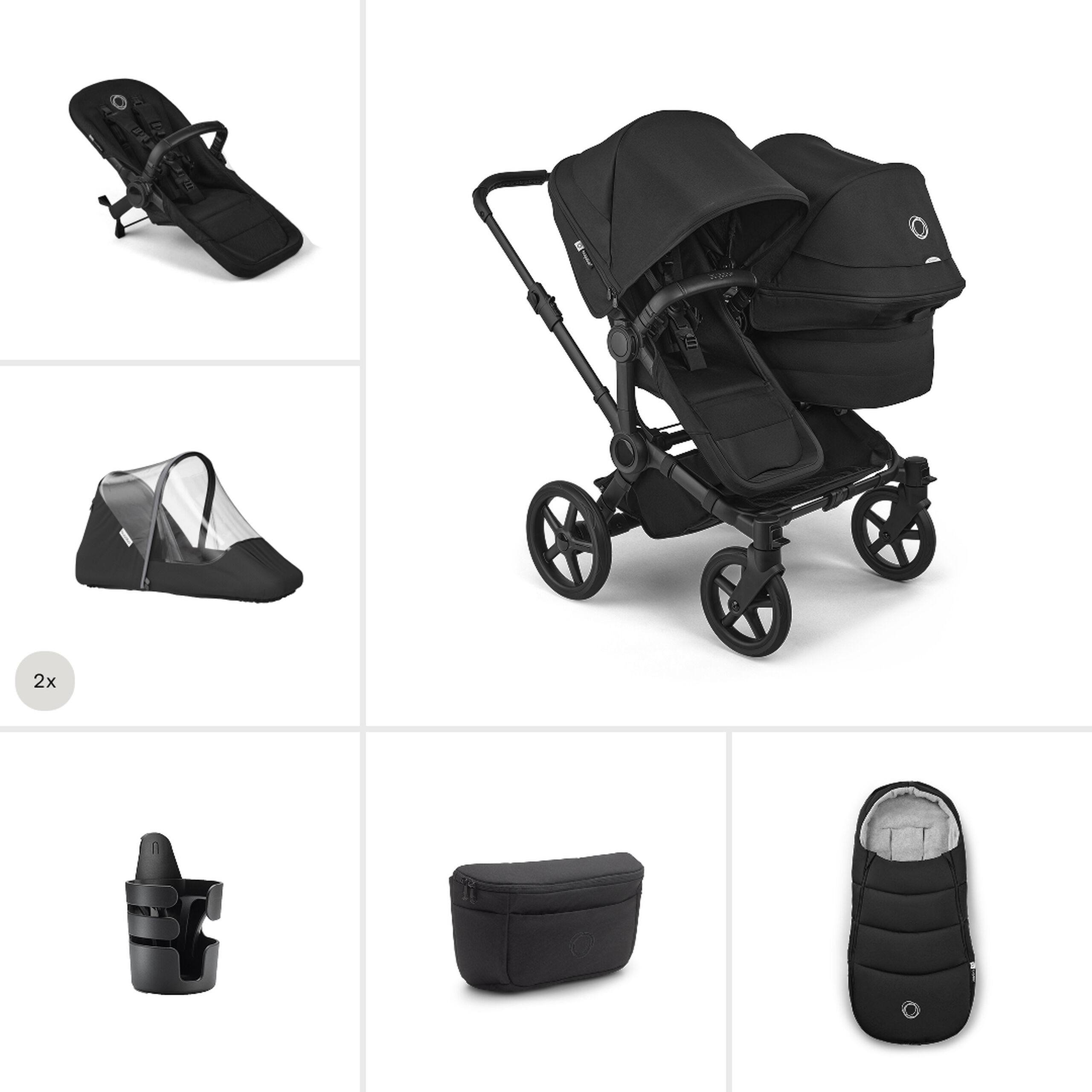 Bugaboo Donkey 6 Double Essential stroller bundle - Thumbnail Slide 1 of 6