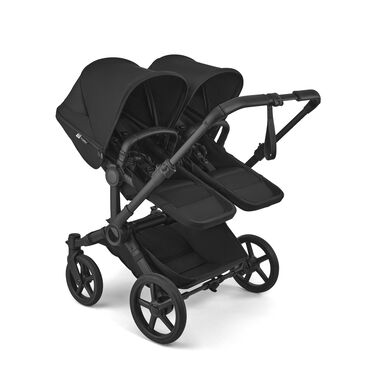 Bugaboo Donkey 6 twin stroller black base, heritage black fabrics, heritage black sun canopy view 2 - view 2