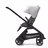 Side view of the Bugaboo Dragonfly seat stroller with black chassis, grey melange fabrics and misty white sun canopy. - Thumbnail Slide 2 of 16