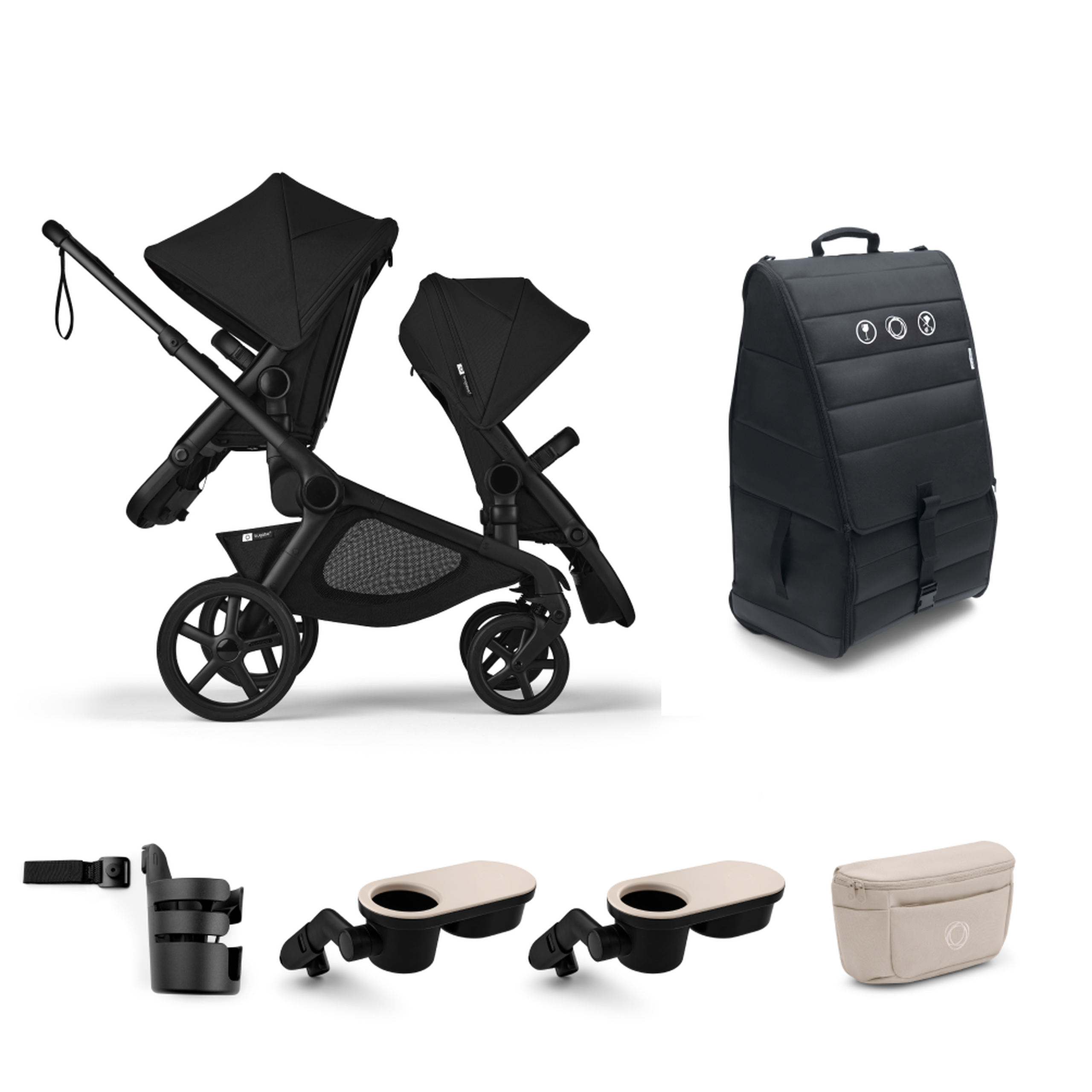 Bugaboo Kangaroo Double Stroller Travel-ready Bundle - Thumbnail Slide 1 of 6