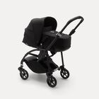 Bugaboo Bee 6 seat and carrycot pushchair black sun canopy, black fabrics, black base