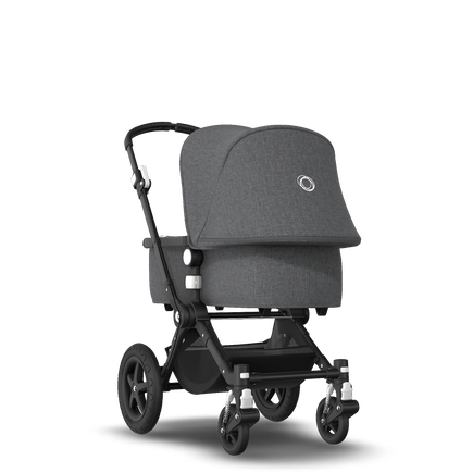 Bugaboo Cameleon 3 Plus seat and bassinet stroller grey melange sun canopy, grey melange fabrics, black base