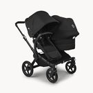 Bugaboo Donkey 5 Duo double stroller black base, midnight black fabrics, midnight black sun canopy