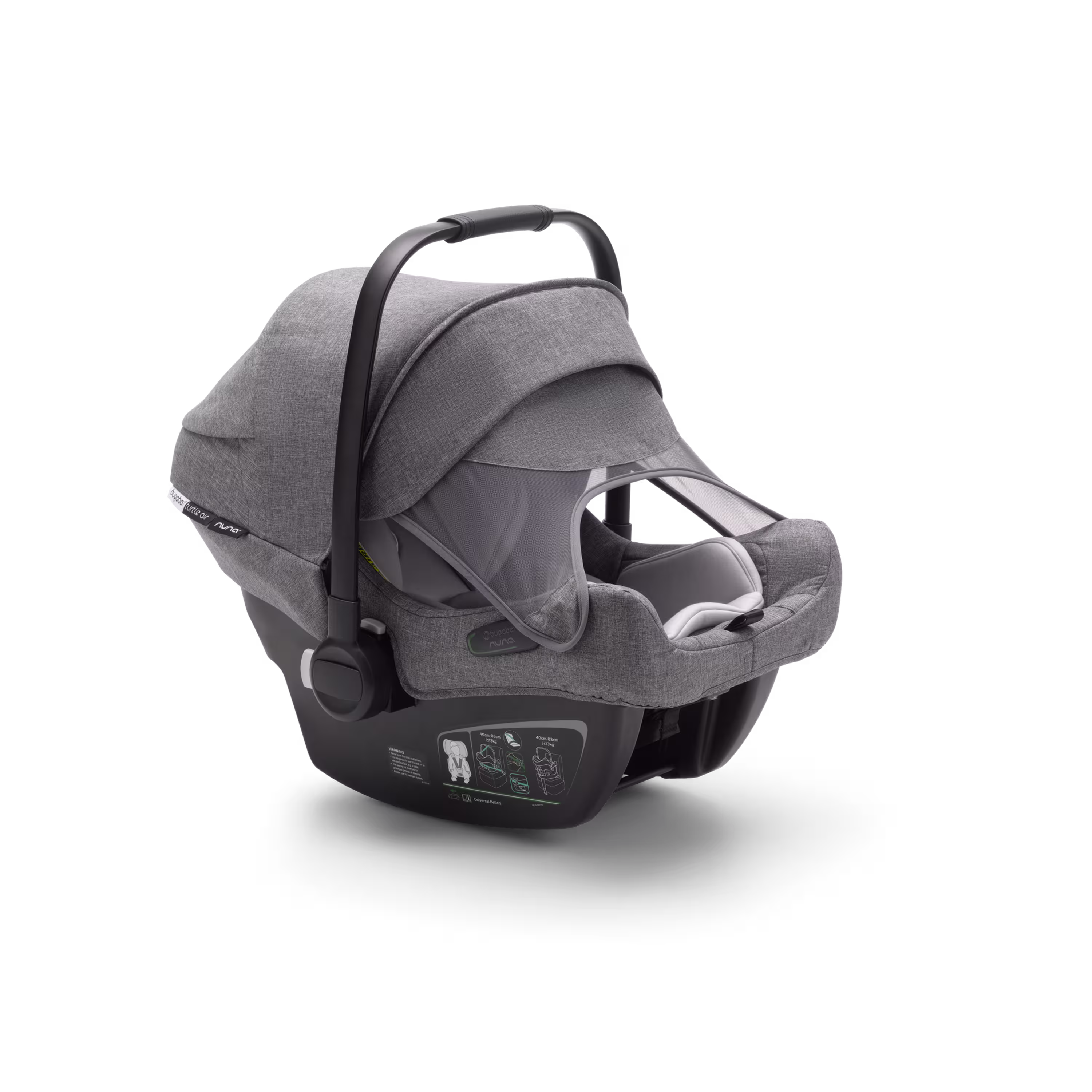 Bugaboo Donkey 3 Duo travel system grey melange sun canopy, grey melange fabrics, black base - Main Modal Image Slide 7 of 14