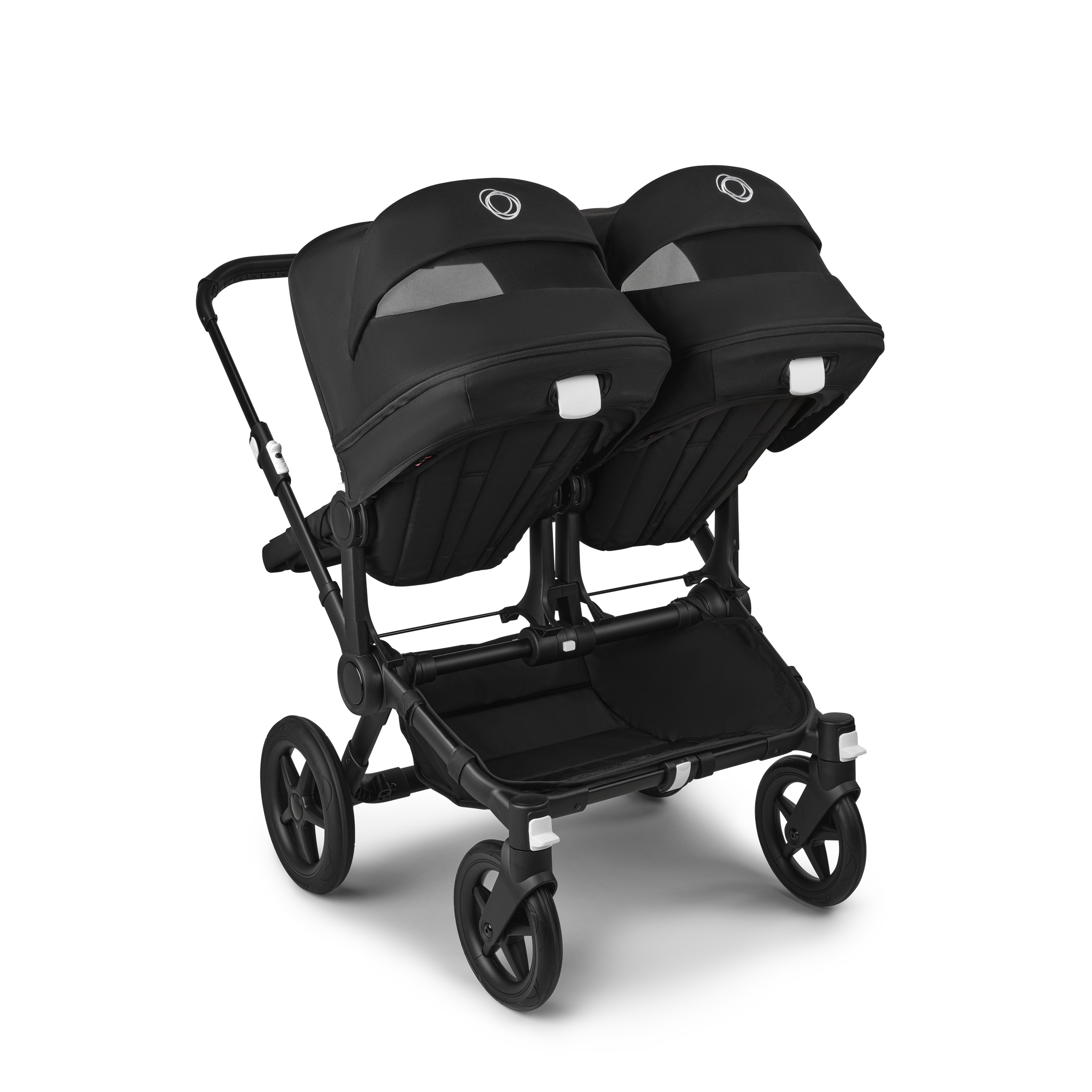Bugaboo Donkey 5 twin stroller black base, midnight black fabrics, midnight black sun canopy - Thumbnail Slide 4 of 12