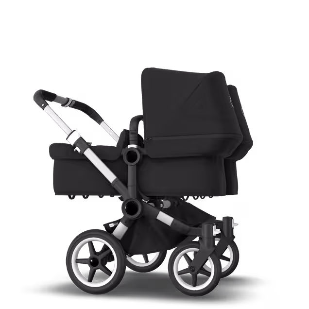 Bugaboo Donkey 3 Twin travel system black sun canopy, black fabrics, aluminium base - Main Image Slide 10 of 15