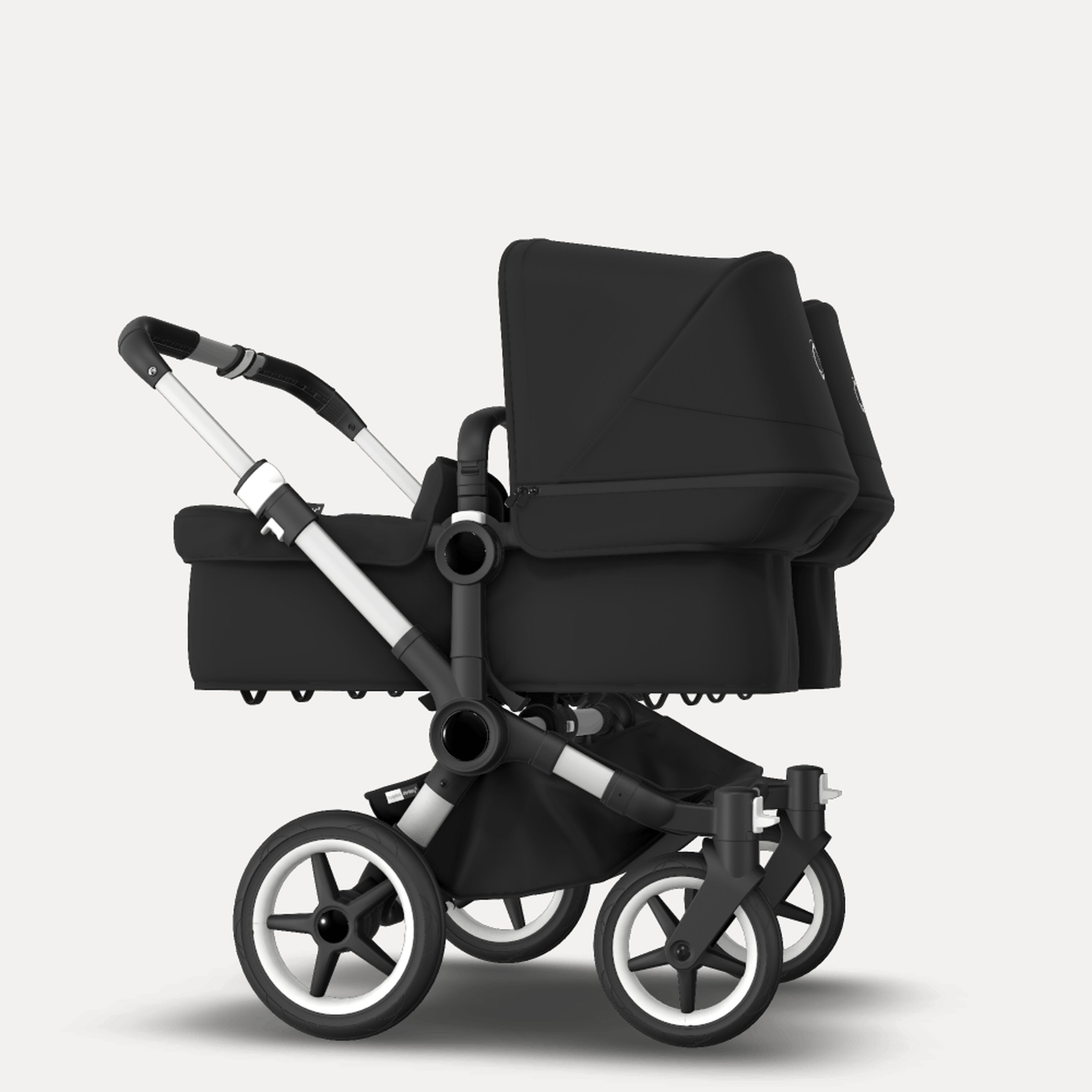 Bugaboo Donkey 3 Twin travel system black sun canopy, black fabrics, aluminium base - Main Modal Image Slide 10 of 15