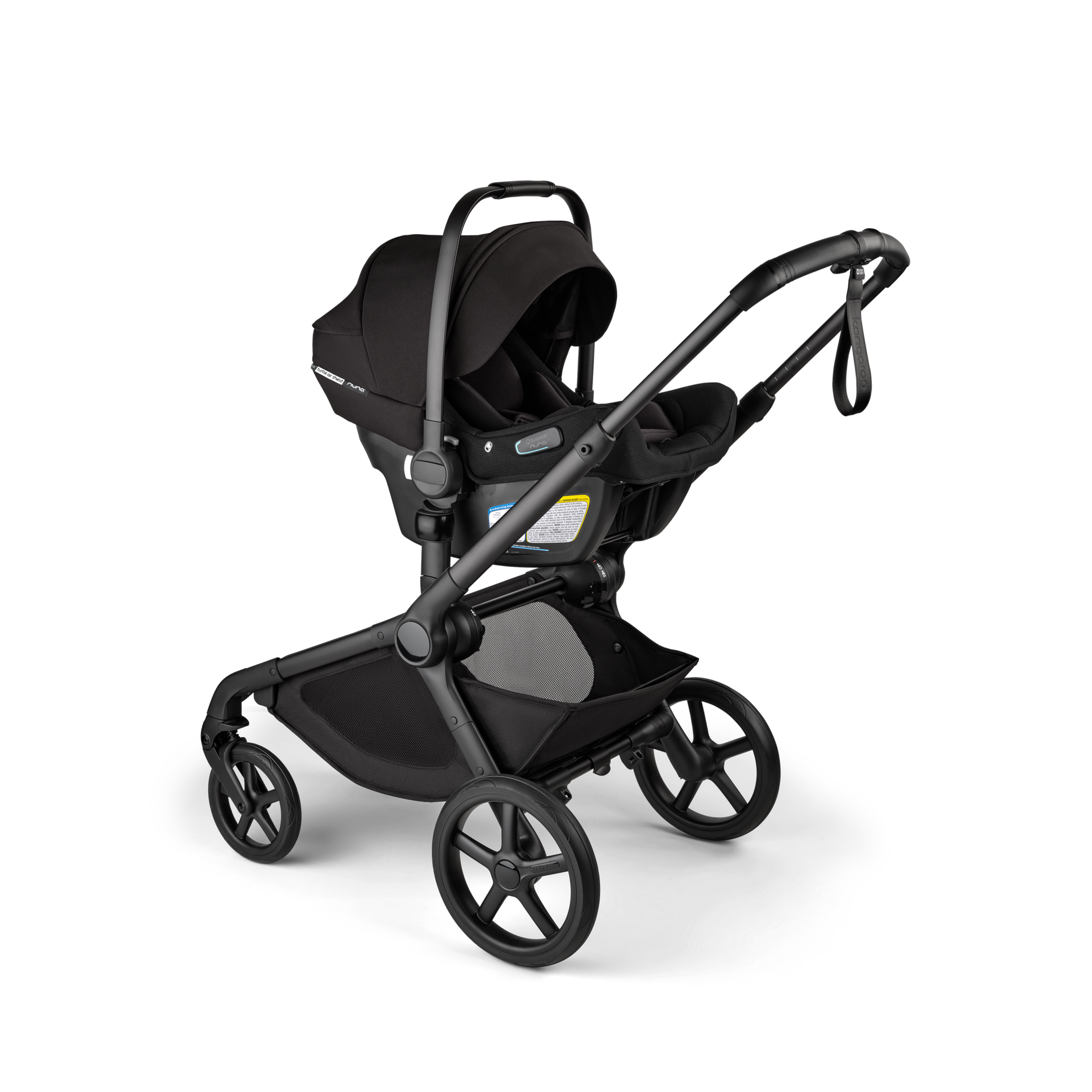 Bugaboo Kangaroo 2-in-1 pram black base, midnight black fabrics, midnight black sun canopy - Thumbnail Slide 16 of 18