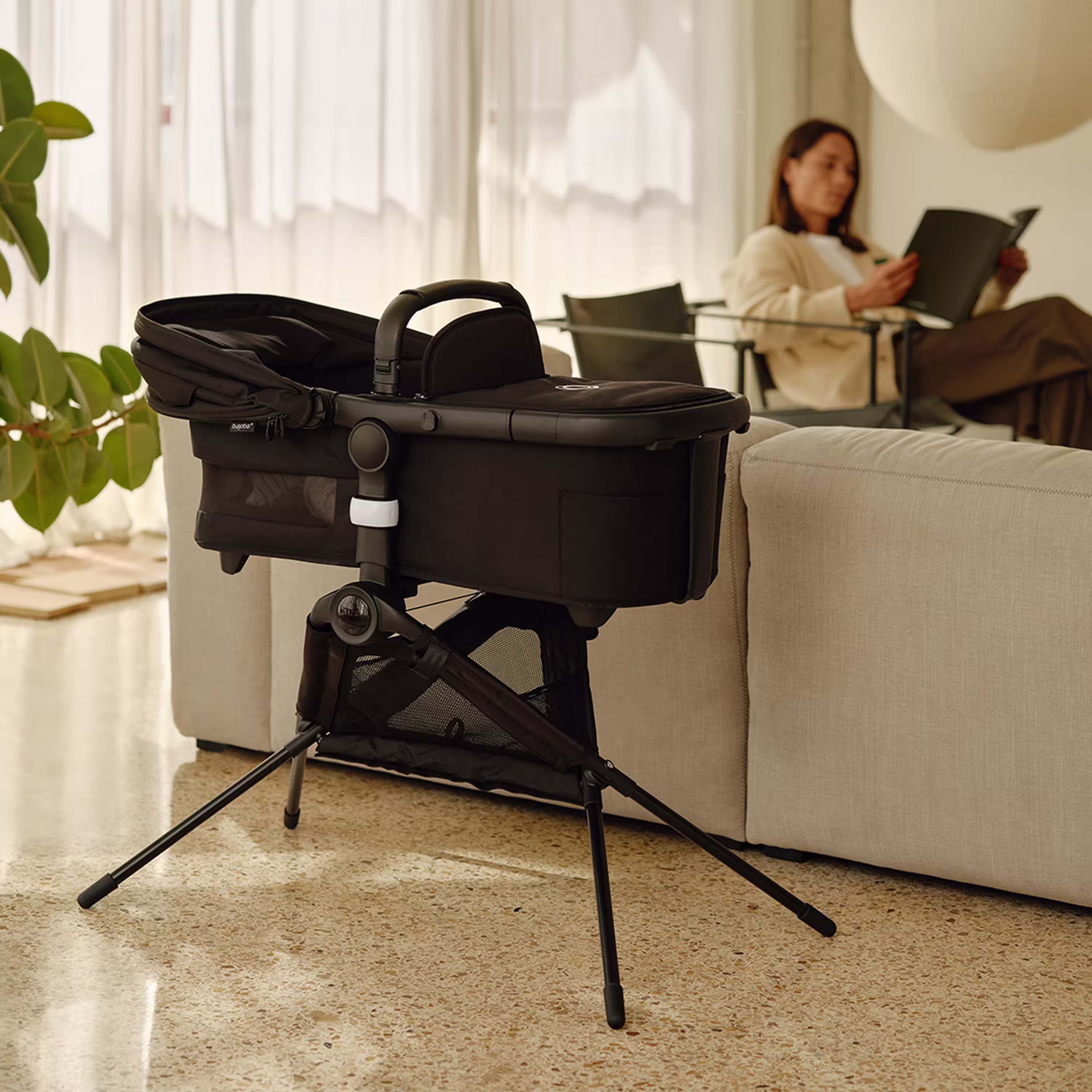 Bugaboo Fox 5 carrycot on the Bugaboo stand. - Main Modal Image Slide 13 of 13