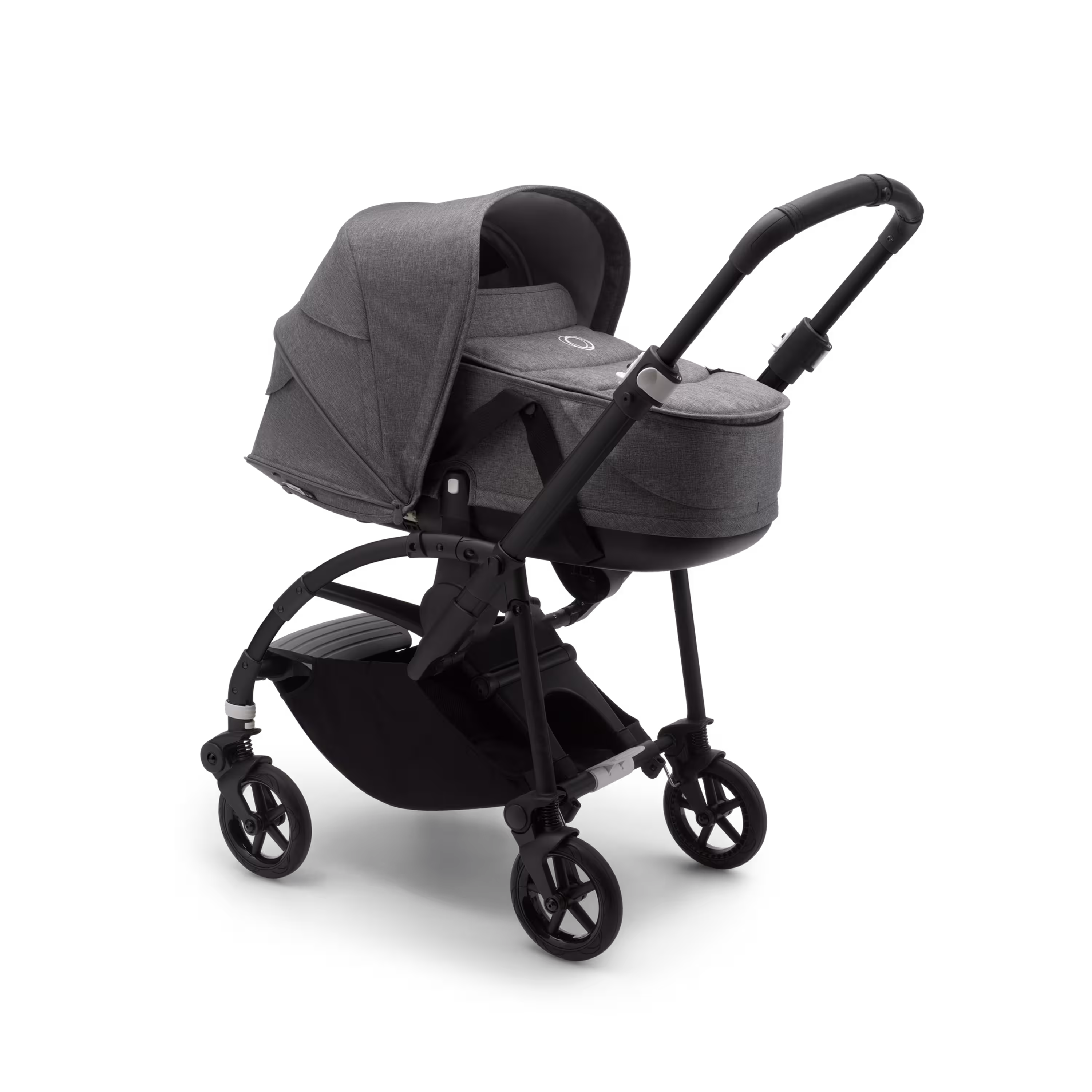 Bugaboo Bee 6 bassinet and seat stroller grey mélange sun canopy, grey mélange fabrics, black base - Main Modal Image Slide 1 of 3