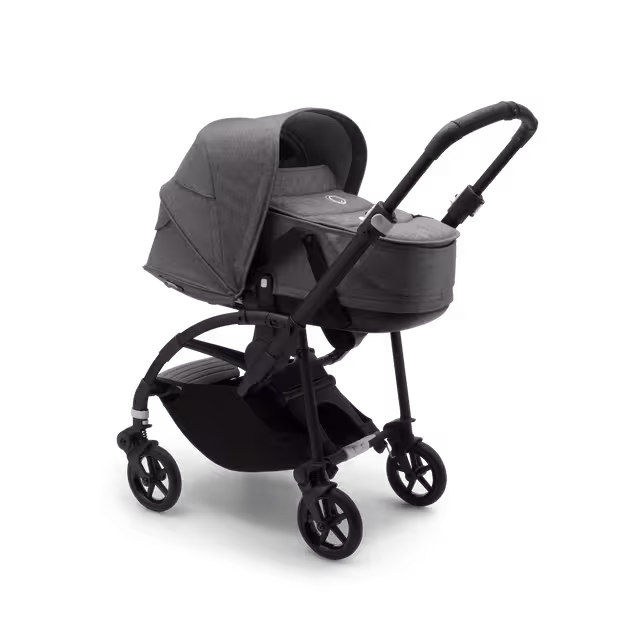 Bugaboo Bee 6 bassinet and seat stroller grey mélange sun canopy, grey mélange fabrics, black base - Main Image Slide 1 of 3