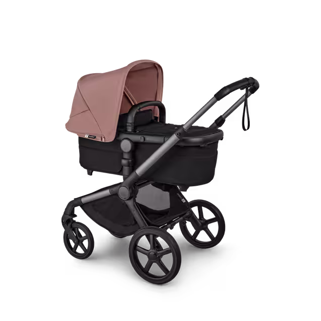 Bugaboo Fox 5 Renew 2-in-1 pushchair graphite base, heritage black fabrics, dusty pink sun canopy - Main Image Slide 2 of 12