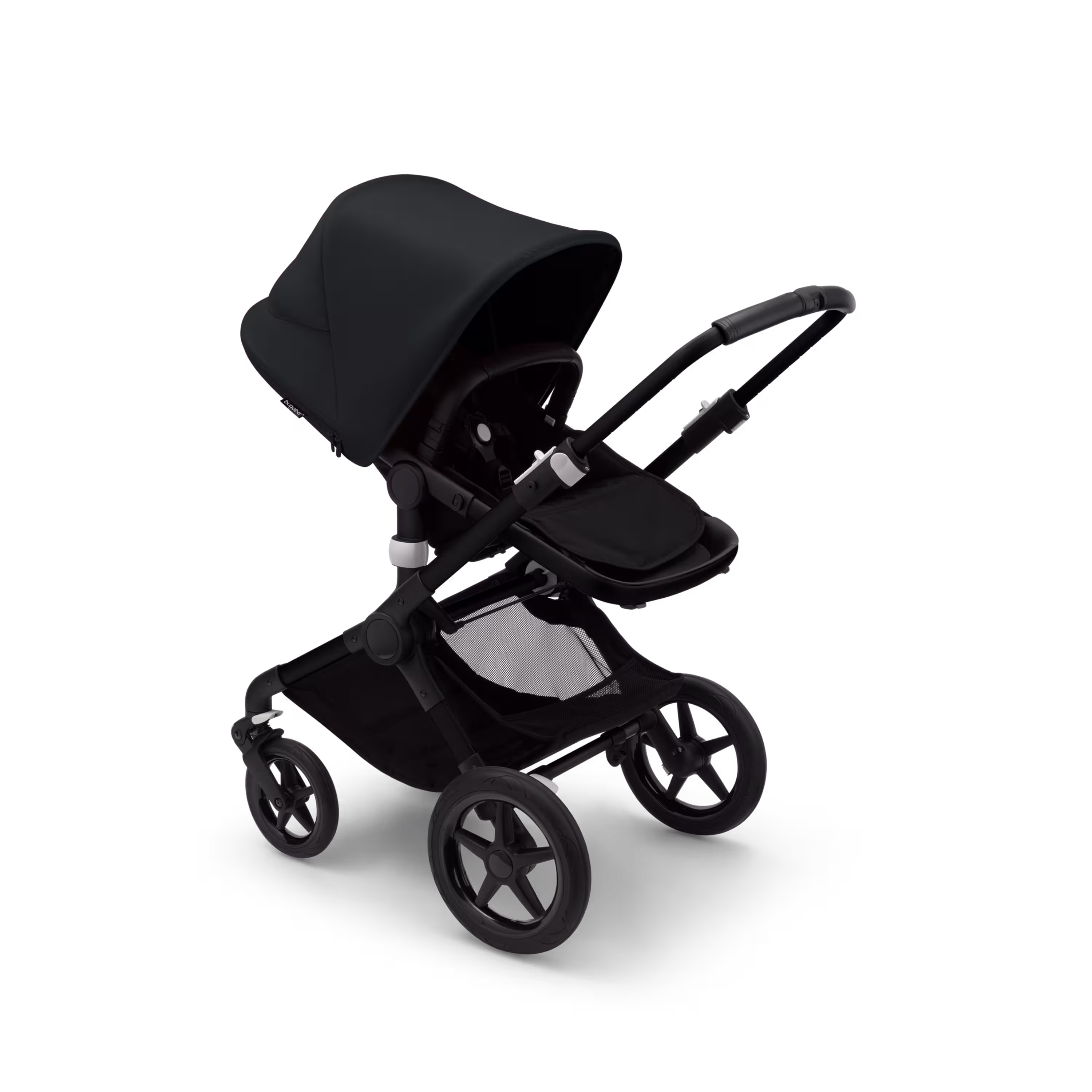 Bugaboo Fox 3 bassinet and seat stroller black base, midnight black fabrics, midnight black sun canopy - Main Modal Image Slide 6 of 7