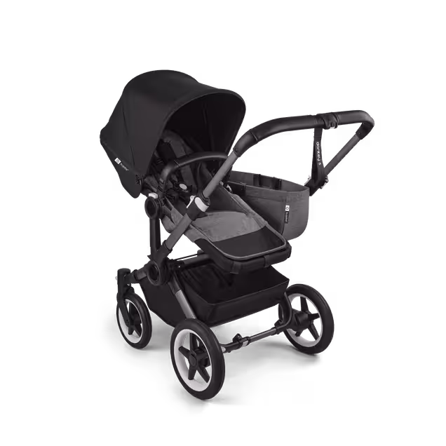 Bugaboo Donkey 5 Mono 2-in-1 stroller graphite base, grey mélange fabrics, midnight black sun canopy - Main Image Slide 2 of 11