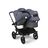 Bugaboo Donkey 5 Duo double stroller black base, grey mélange fabrics, stormy blue sun canopy - Thumbnail Slide 4 of 11