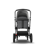 Fox 2 Seat and Bassinet Stroller Grey Melange sun canopy, Grey Melange style set, Black chassis - Thumbnail Slide 3 of 6