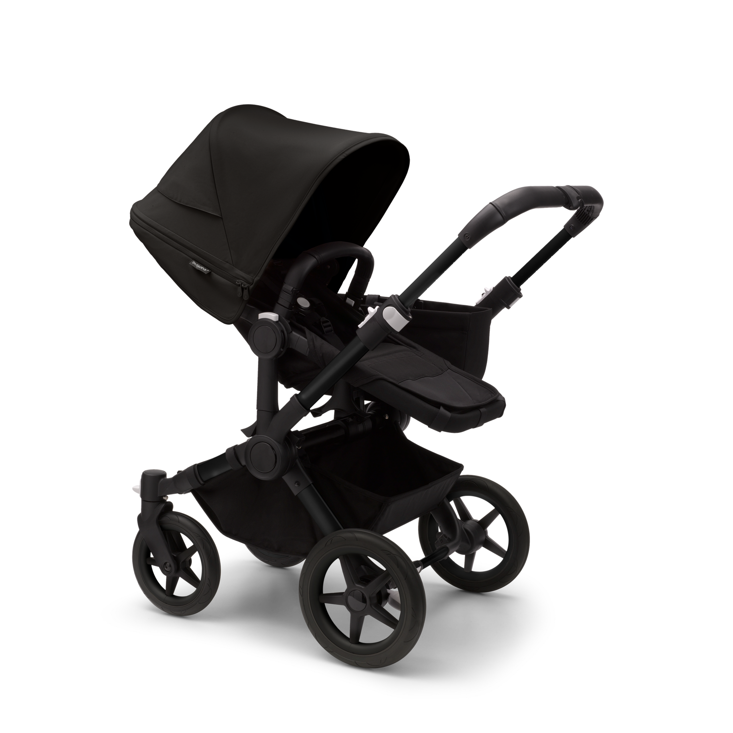 PP Bugaboo Donkey 5 Mono bassinet and seat stroller black base, midnight black fabrics, midnight black sun canopy - Thumbnail Slide 5 of 7