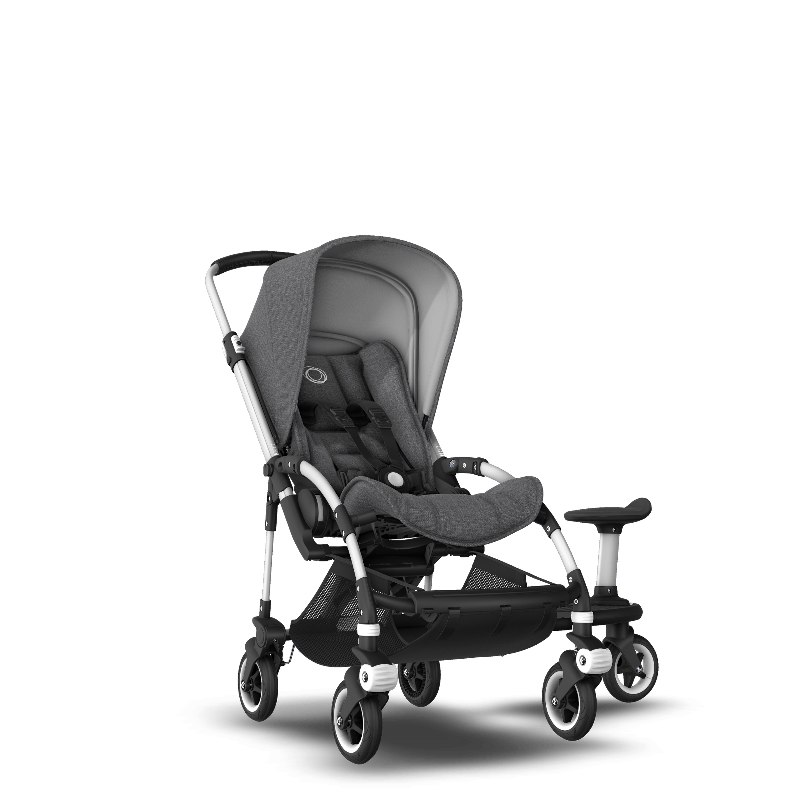 Bugaboo Bee5 Seat stroller sit and stand Grey Melange sun canopy