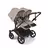 Bugaboo Donkey 6 twin stroller black base, desert taupe melange fabrics, desert taupe melange sun canopy - Thumbnail Slide 2 of 9