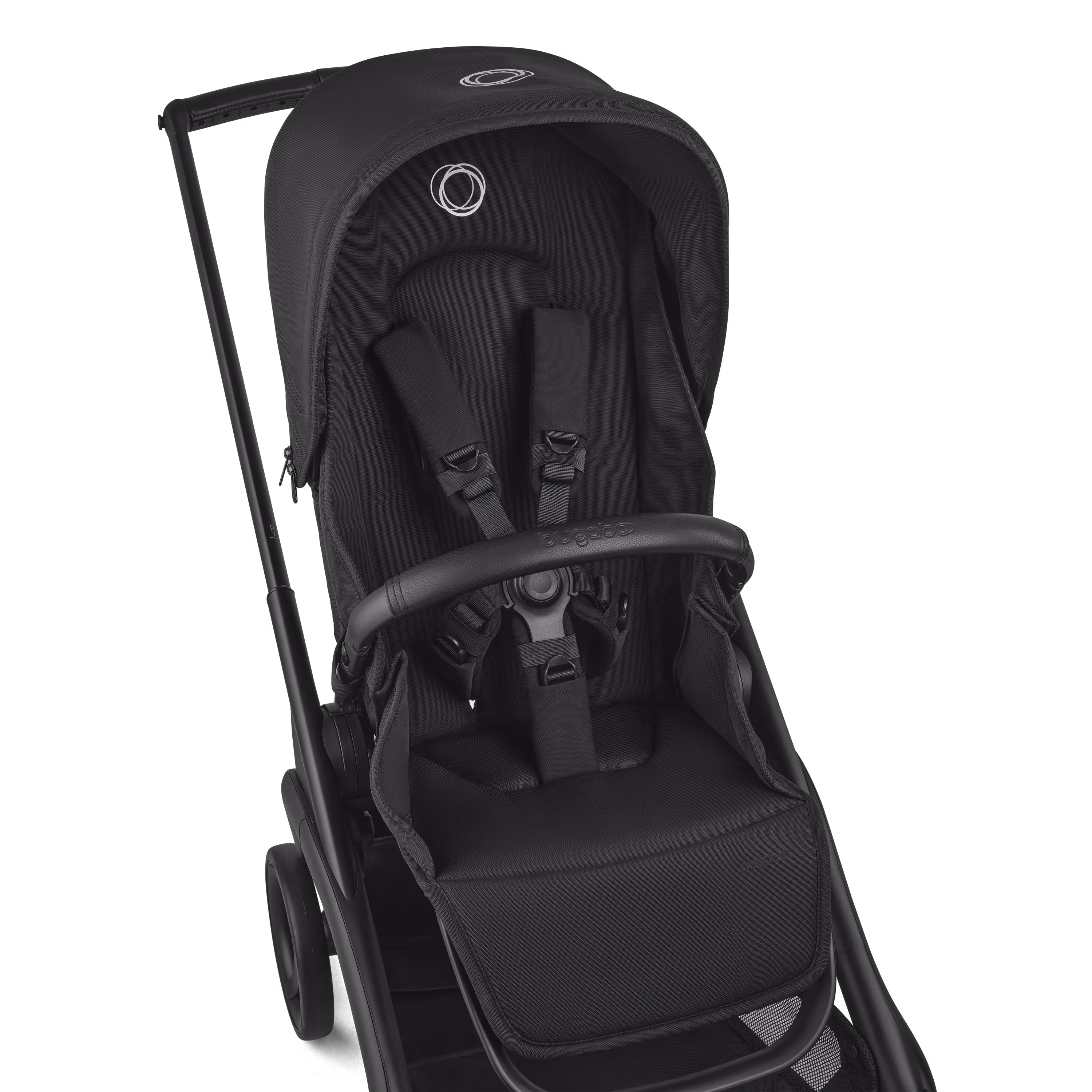Bugaboo Dragonfly Plus seat stroller black base, desert taupe fabrics, misty white sun canopy - Main Modal Image Slide 8 of 10