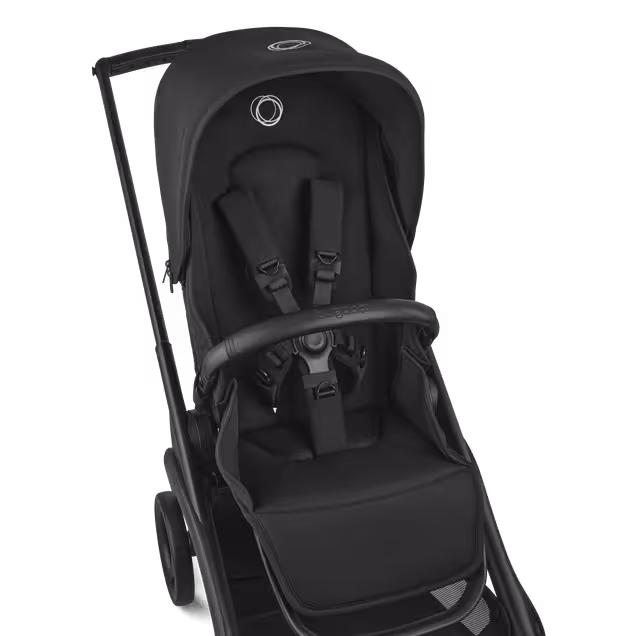 Bugaboo Dragonfly Plus seat stroller black base, desert taupe fabrics, misty white sun canopy - Main Image Slide 8 of 10