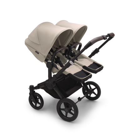 Bugaboo Donkey 5 Twin bassinet and seat pushchair black base, desert taupe fabrics, desert taupe sun canopy - view 2
