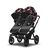 Bugaboo Donkey 5 twin stroller black base, grey mélange fabrics, animal explorer pink/red sun canopy - Thumbnail Slide 2 of 12