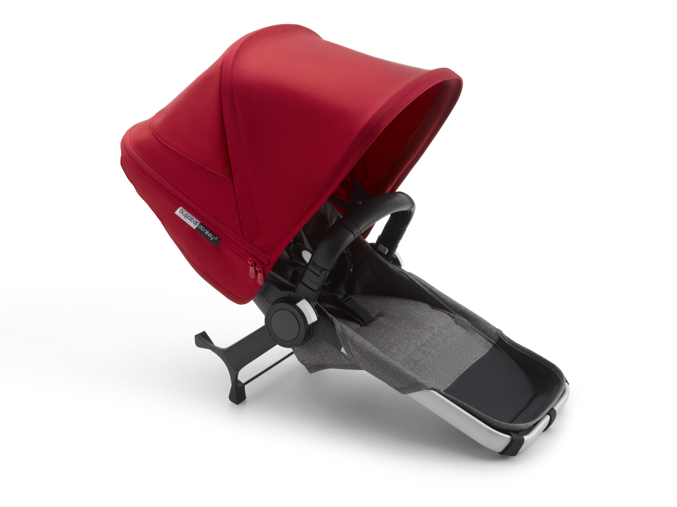 Bugaboo Donkey3 duo extension compl ALU/GREY MELANGE-RED - Thumbnail Slide 2 of 2