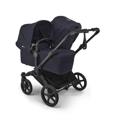 Bugaboo Donkey 6 double stroller black base, deep indigo fabrics, deep indigo sun canopy  - view 2