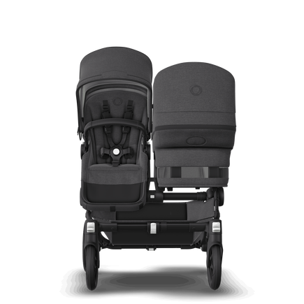 Bugaboo Donkey 5 Duo bassinet and seat stroller black base, mineral washed black fabrics, mineral washed black sun canopy - view 2