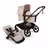 Bugaboo Kangaroo 2-in-1 stroller with one bassinet, Dark Cherry fabrics, and Dark Cherry sun canopy. A detached seat in Dark Cherry sits next to the stroller. - Thumbnail Slide 1 of 20