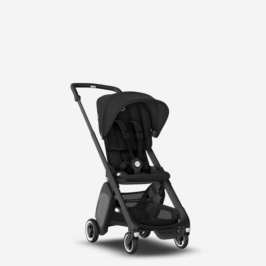 Bugaboo Ant seat stroller black sun canopy, black fabrics, black base