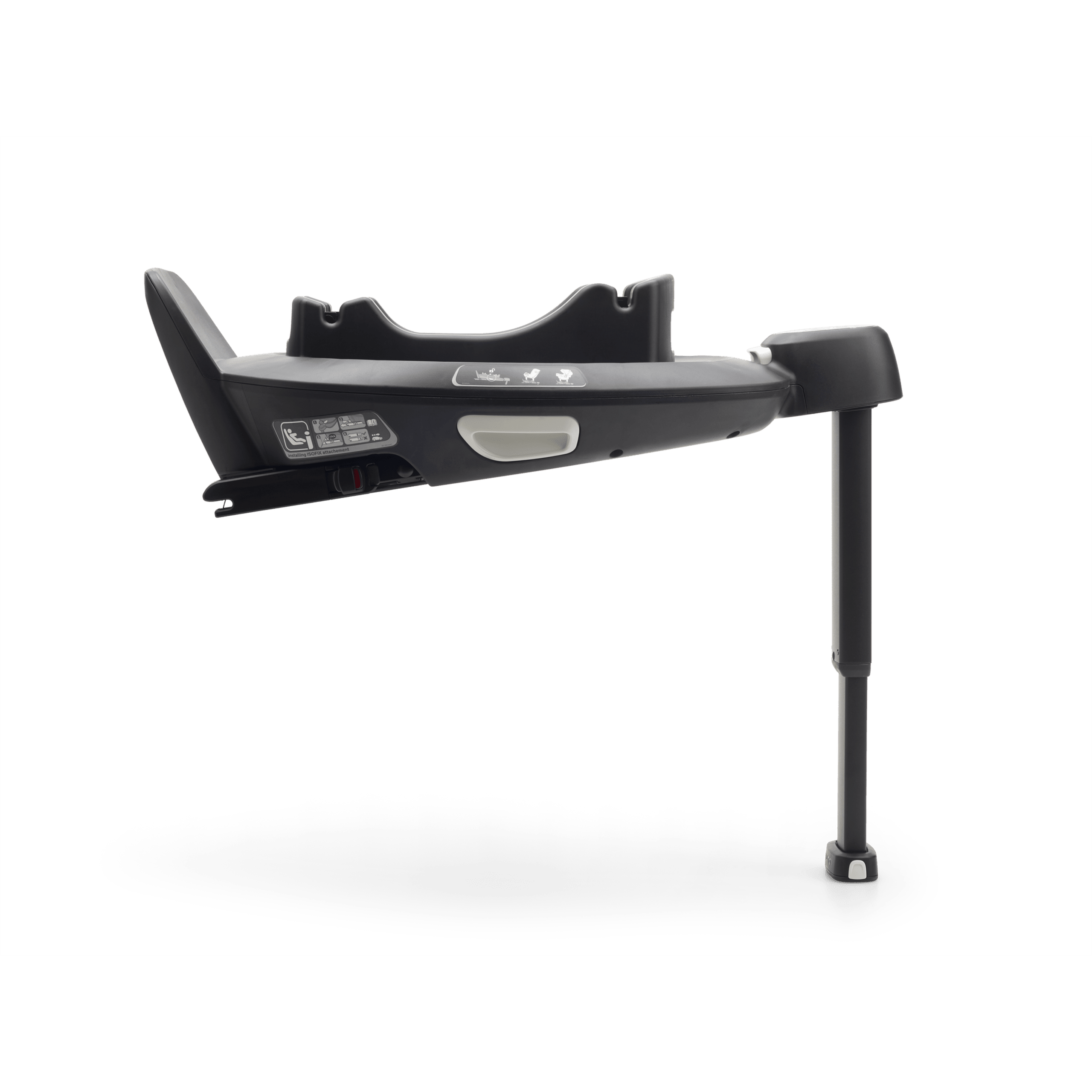 Side view of Bugaboo 360 ISOFIX Base by Nuna car seat base with stability leg. - Thumbnail Slide 3 of 9