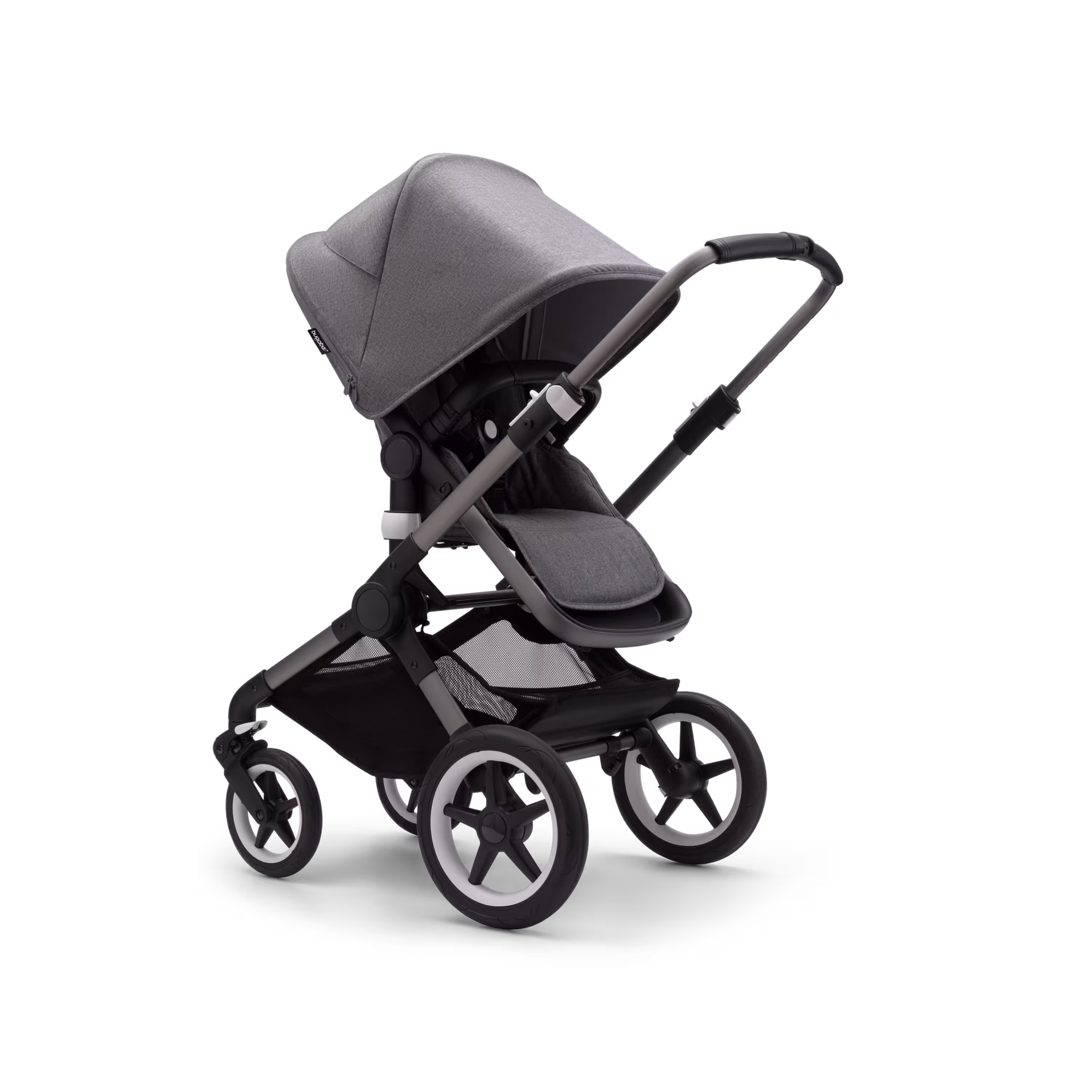 Bugaboo Fox 3 seat pushchair with graphite frame, grey fabrics, and grey sun canopy. - Main Modal Image Slide 7 of 7