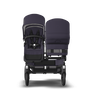 Bugaboo Donkey 5 Duo bassinet and seat stroller graphite base, classic collection dark navy fabrics, classic collection dark navy sun canopy - Thumbnail Slide 2 of 12
