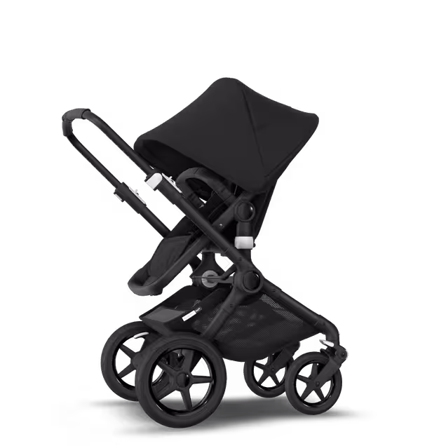 Bugaboo Fox 2 Seat and Bassinet Stroller black sun canopy, black style set, black chassis - Main Image Slide 5 of 6
