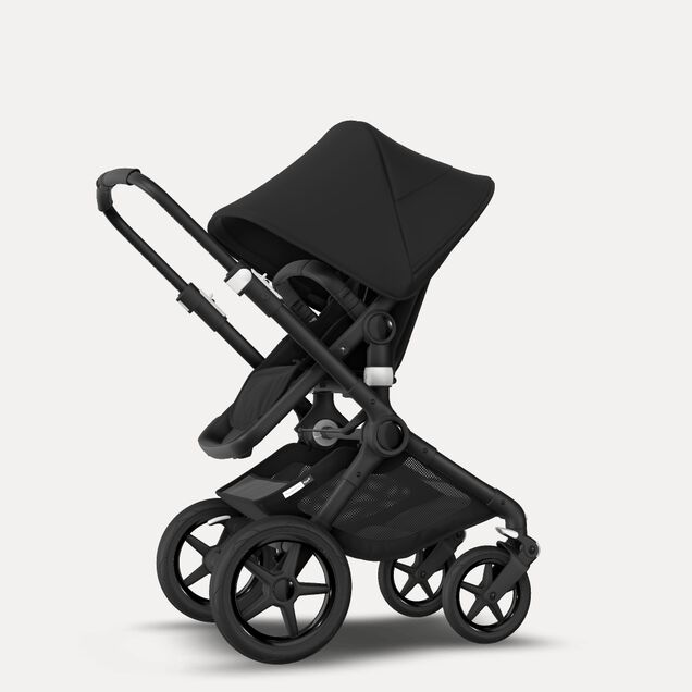 Bugaboo Fox 2 Seat and Bassinet Stroller black sun canopy, black style set, black chassis - Main Image Slide 5 of 6