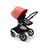 Bugaboo Fox 3 seat stroller with black frame, grey melange fabrics, and red sun canopy. - Thumbnail Slide 7 of 7