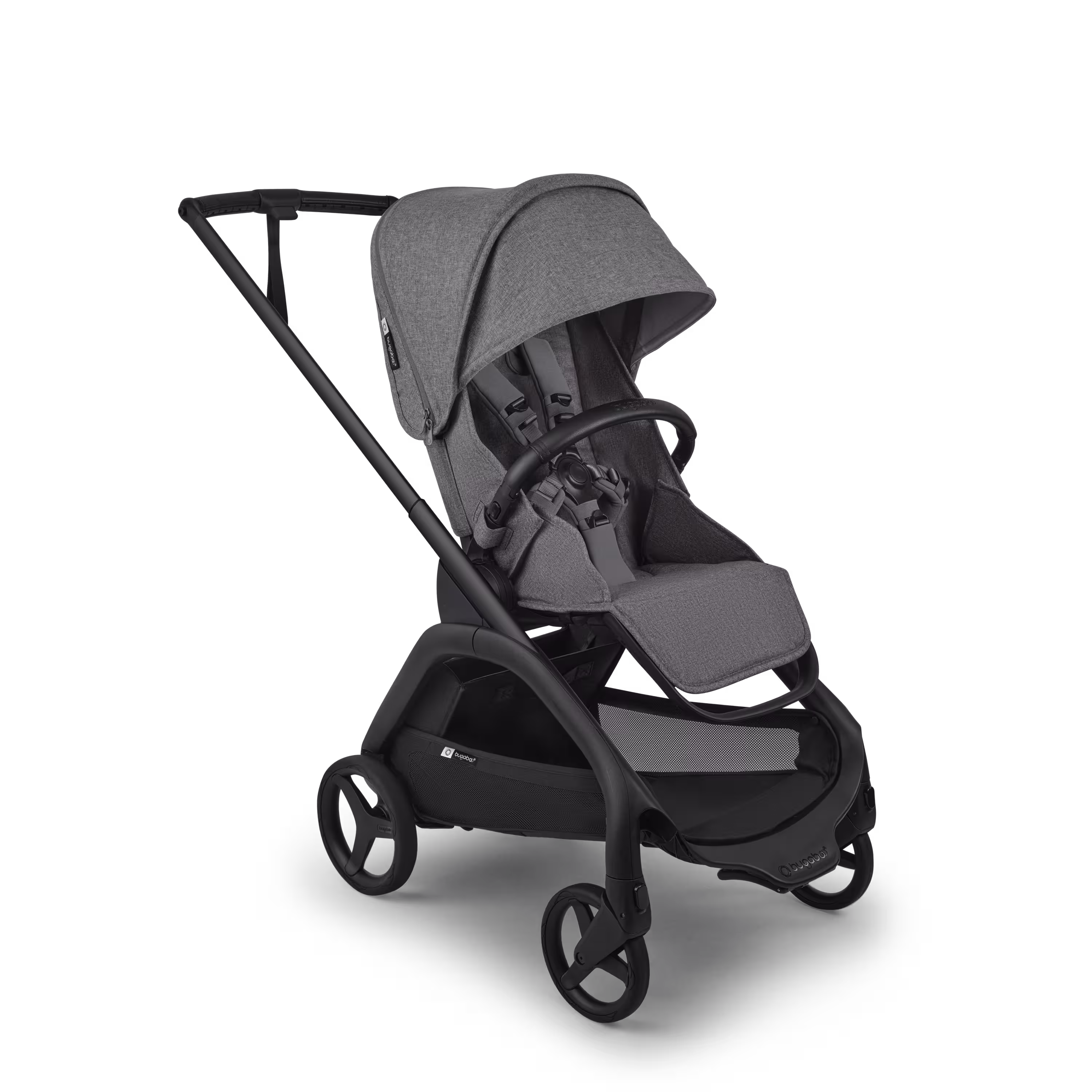 Bugaboo Dragonfly Plus seat stroller black base, grey melange fabrics, grey melange sun canopy - Main Modal Image Slide 1 of 11