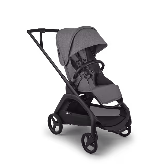 Bugaboo Dragonfly Plus seat stroller black base, grey melange fabrics, grey melange sun canopy - Main Image Slide 1 of 11