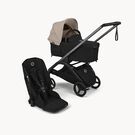 Bugaboo Dragonfly Plus 2-in-1 stroller graphite base, heritage black fabrics, desert taupe sun canopy