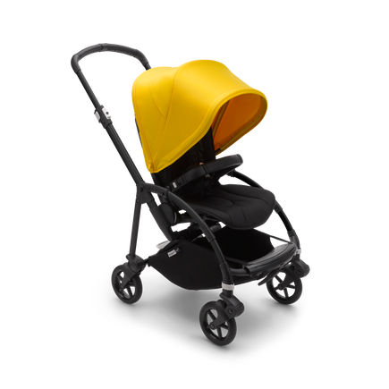 Bugaboo Bee 6 seat pushchair lemon yellow sun canopy, black fabrics, black base - view 1