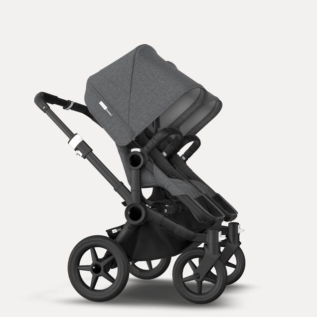 Bugaboo Donkey 3 Twin travel system grey melange sun canopy, grey melange fabrics, black base - Main Image Slide 15 of 18